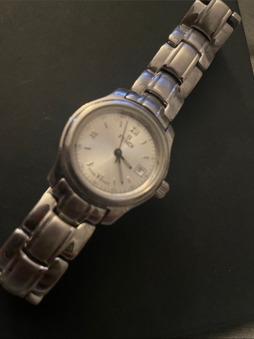 Fendi Silver-Tone Ladies Bracelet Watch with White Dial